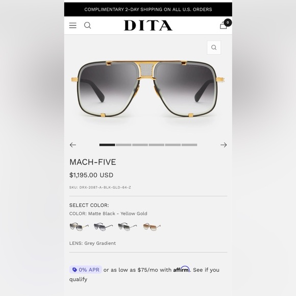DITA unisex sunglasses DITA MACH-FIVE made in Japan